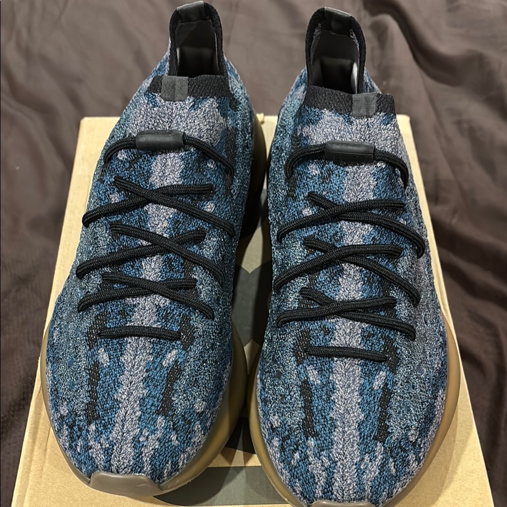 Adidas Blue and Black Knit Sneakers